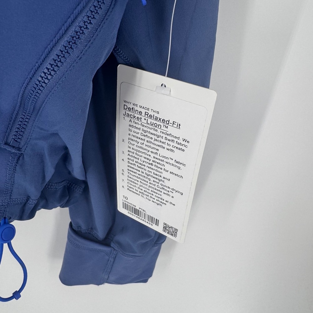 Lululemon Define Relaxed-Fit Jacket Luon Pitch Blue LW3HD3S Size 10 NEW - Picture 8 of 12